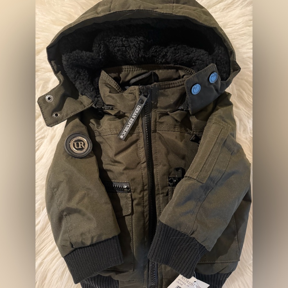 Urban Republic Dark Green Hooded Jacket Baby Boy’s 12M - Picture 3 of 8